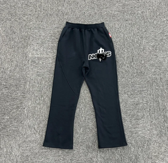 绣花款卫裤-黑色 T-2